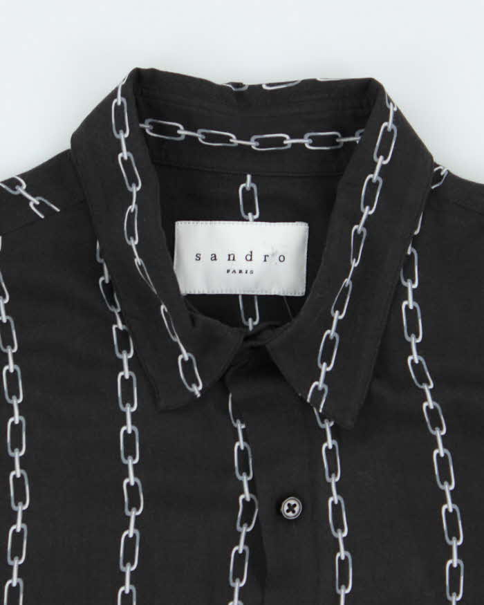 Vintage 2000's Sandro Chain Striped Button Up Shirt - M