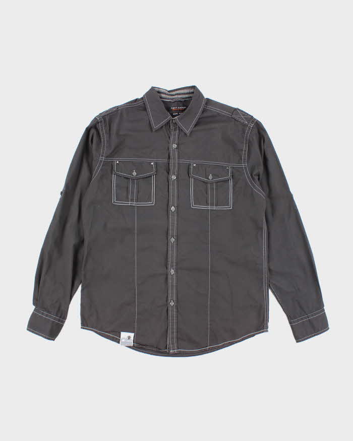 Vintage Y2k 00s Point Zero Studded Long Sleeve Shirt - M