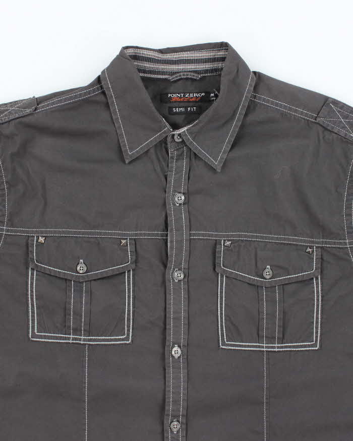 Vintage Y2k 00s Point Zero Studded Long Sleeve Shirt - M