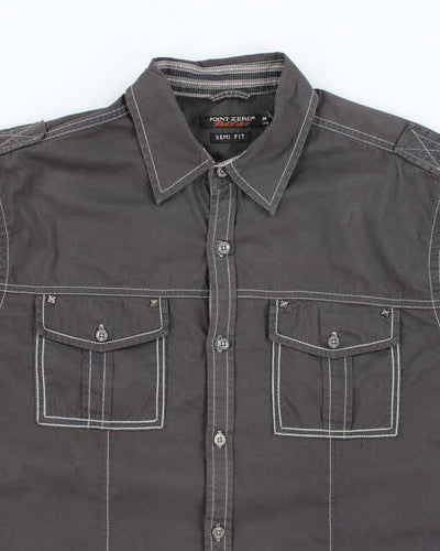 Vintage Y2k 00s Point Zero Studded Long Sleeve Shirt - M