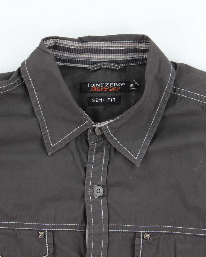 Vintage Y2k 00s Point Zero Studded Long Sleeve Shirt - M