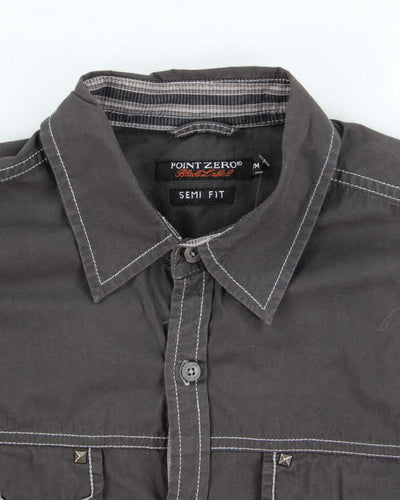 Vintage Y2k 00s Point Zero Studded Long Sleeve Shirt - M