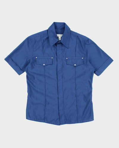Vintage Versace Blue Short Sleeve Shirt - L