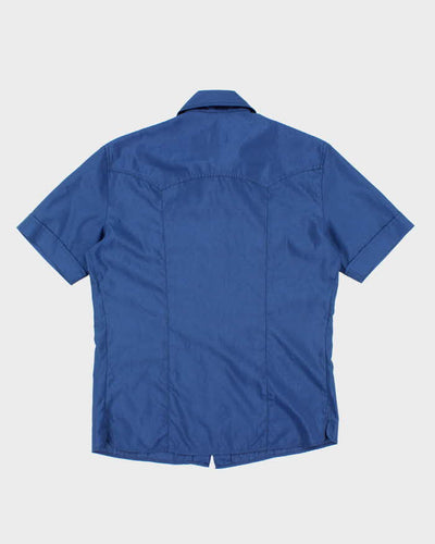 Vintage Versace Blue Short Sleeve Shirt - L