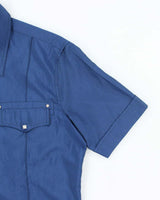Vintage Versace Blue Short Sleeve Shirt - L