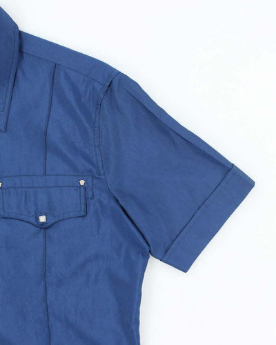 Vintage Versace Blue Short Sleeve Shirt - L