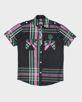 Vintage Y2k 00s Zinc Embroidered Short Sleeve Shirt - M