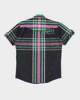 Vintage Y2k 00s Zinc Embroidered Short Sleeve Shirt - M