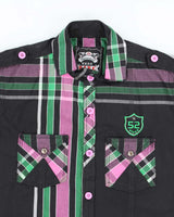 Vintage Y2k 00s Zinc Embroidered Short Sleeve Shirt - M