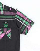 Vintage Y2k 00s Zinc Embroidered Short Sleeve Shirt - M