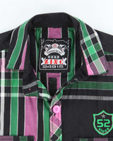 Vintage Y2k 00s Zinc Embroidered Short Sleeve Shirt - M