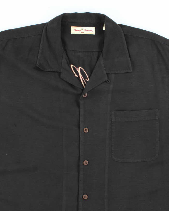 Vintage Tommy Bahama Embroidered Hawaiian Silk Shirt - L