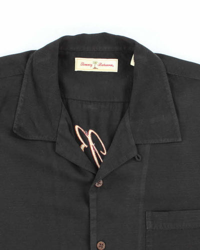 Vintage Tommy Bahama Embroidered Hawaiian Silk Shirt - L