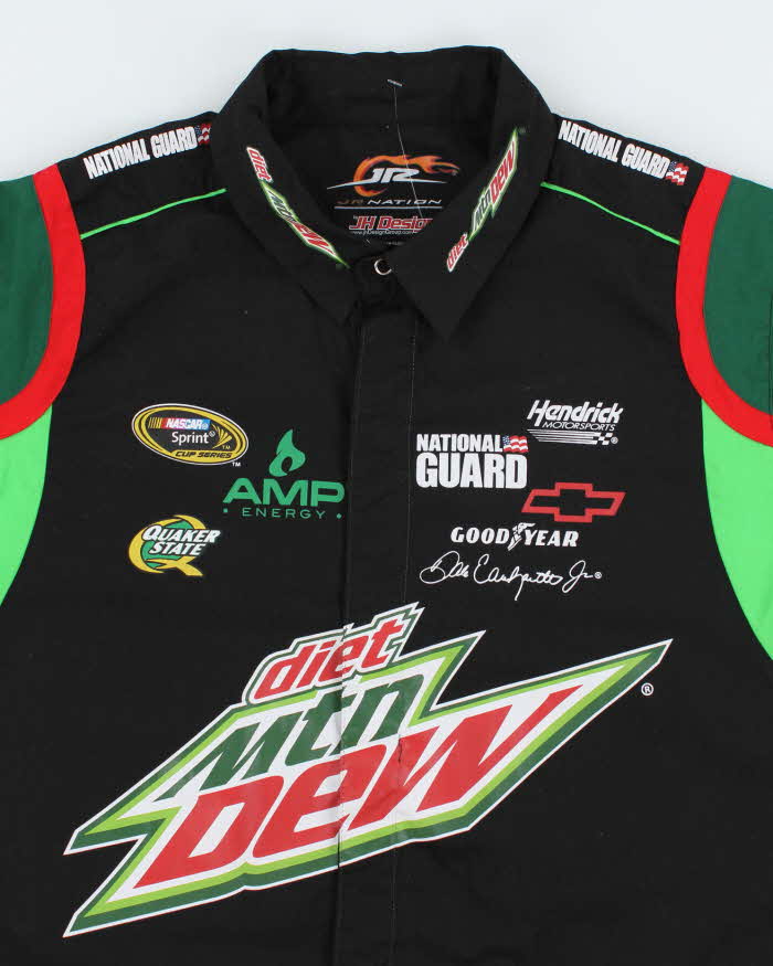 Vintage 2000's Nascar Mountain Dew Car Racing Short Sleeve Shirt - L