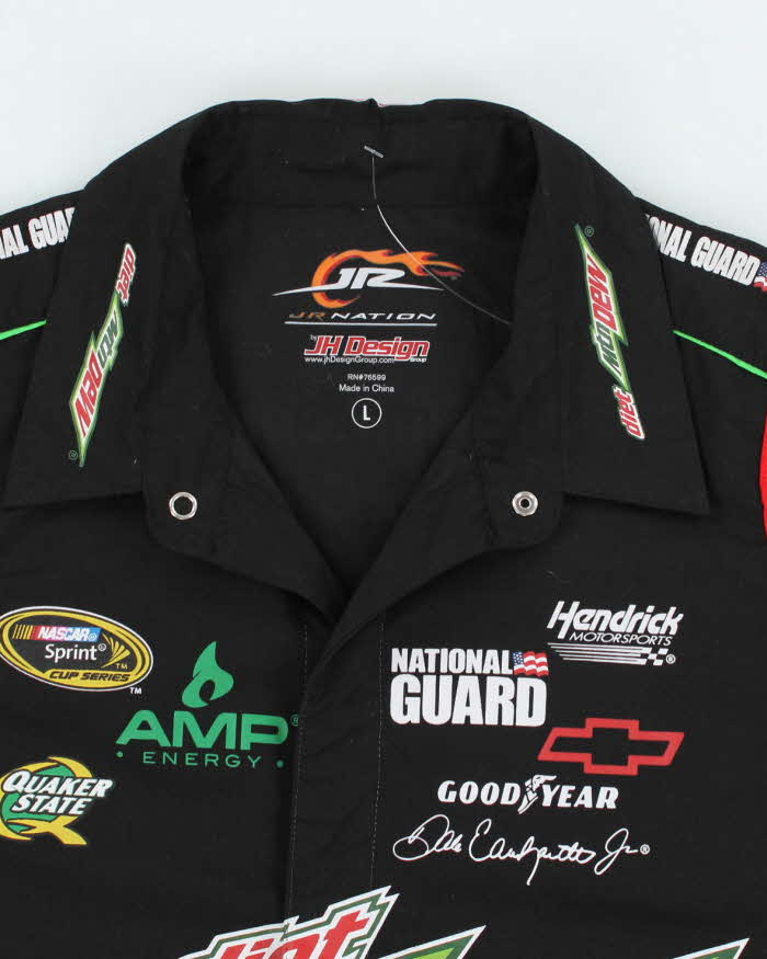 Vintage 2000's Nascar Mountain Dew Car Racing Short Sleeve Shirt - L