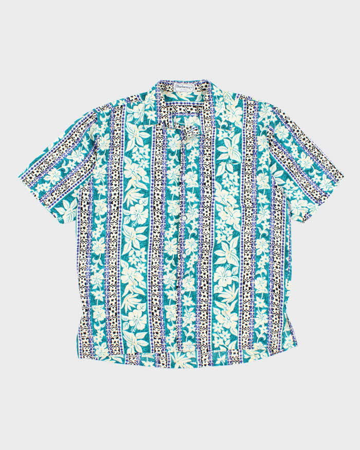 Vintage 90's Burberry Floral Printed Hawaiian Shirt - L