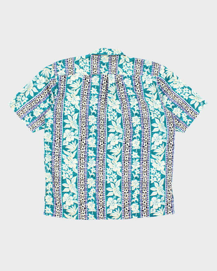 Vintage 90's Burberry Floral Printed Hawaiian Shirt - L