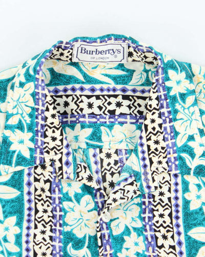 Vintage 90's Burberry Floral Printed Hawaiian Shirt - L