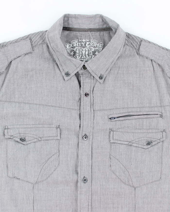 Vintage Y2K Eighty Eight Pin Striped Button Up Shirt - XL