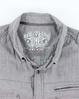Vintage Y2K Eighty Eight Pin Striped Button Up Shirt - XL