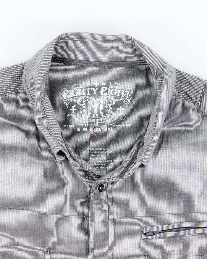 Vintage Y2K Eighty Eight Pin Striped Button Up Shirt - XL