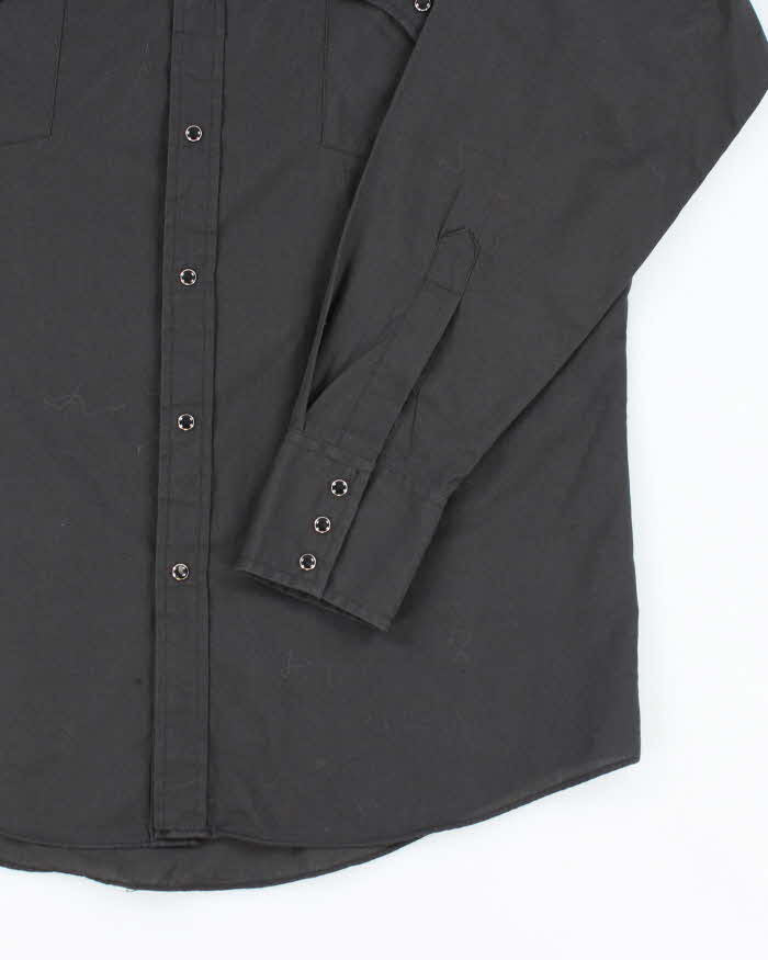 Vintage 80's Rose Embroidered Western Style Shirt - M