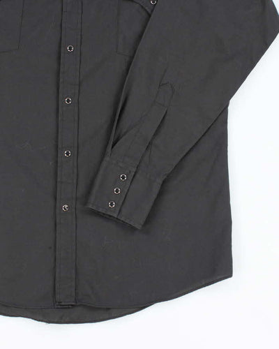 Vintage 80's Rose Embroidered Western Style Shirt - M