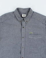 Vintage Lacoste Blue Plain Button Up Shirt - M