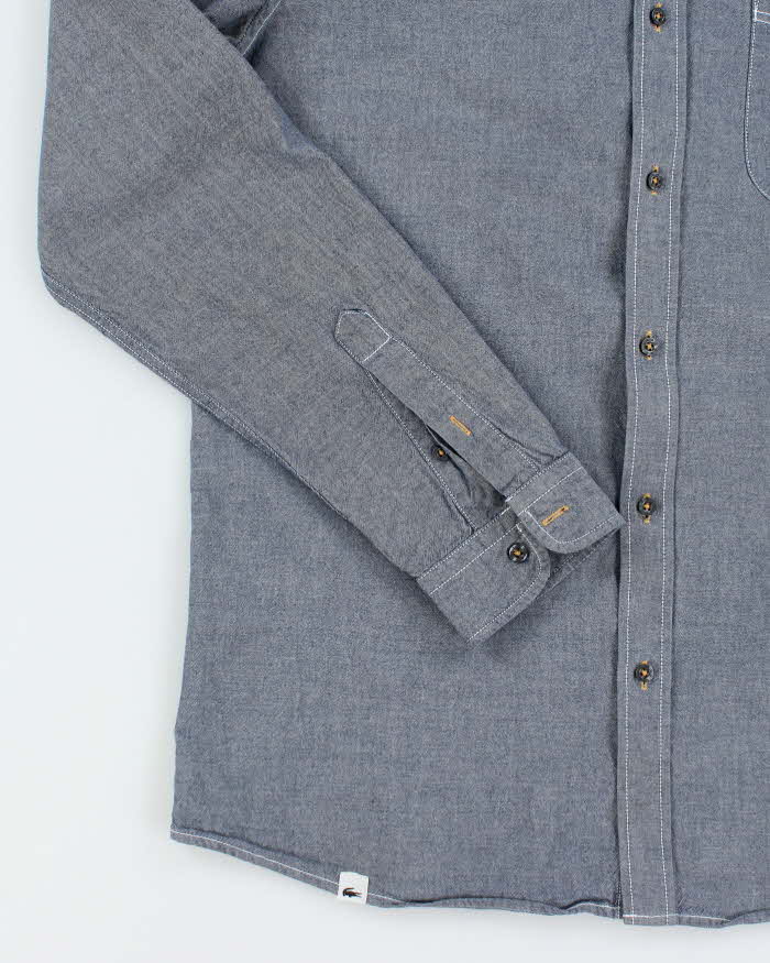 Vintage Lacoste Blue Plain Button Up Shirt - M