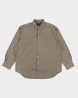 Vintage 90's Ralph Lauren Oversized Plain Button Up Shirt - XL