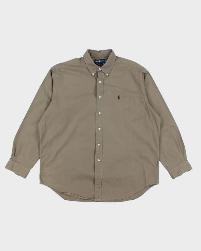 Vintage 90's Ralph Lauren Oversized Plain Button Up Shirt - XL