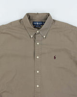 Vintage 90's Ralph Lauren Oversized Plain Button Up Shirt - XL