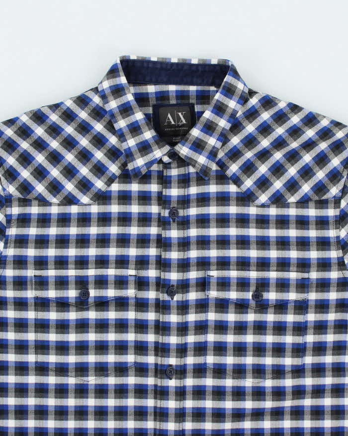 Vintage Y2K Armani Exchange Button Up Flannel Shirt - S
