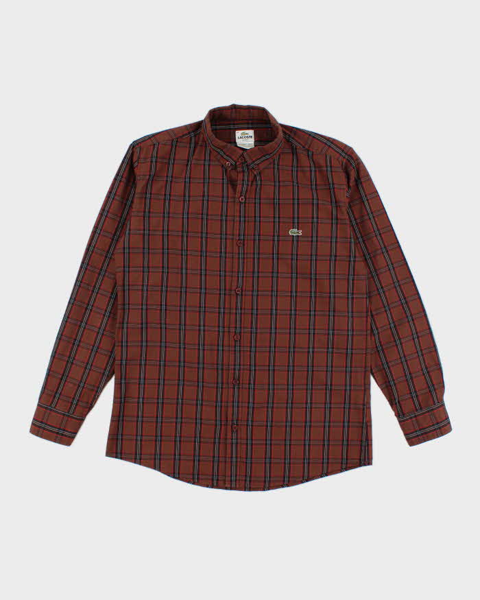 Vintage Y2K Lacoste Striped Button Up Shirt - M