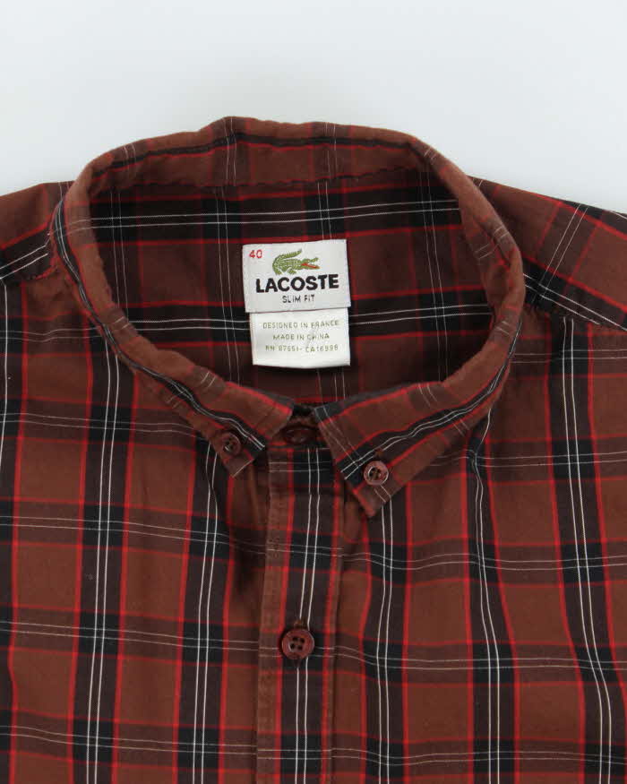 Vintage Y2K Lacoste Striped Button Up Shirt - M