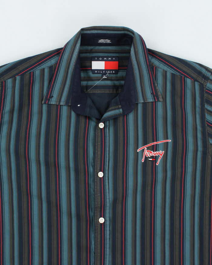 Vintage 2000's Tommy Hilfiger Striped Button Up Shirt - XL