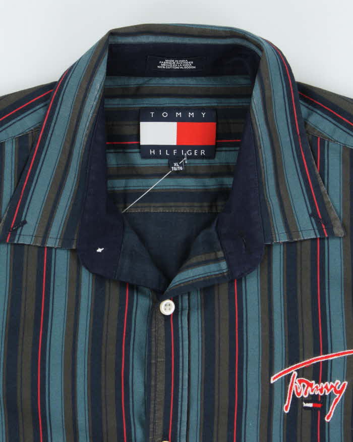 Vintage 2000's Tommy Hilfiger Striped Button Up Shirt - XL