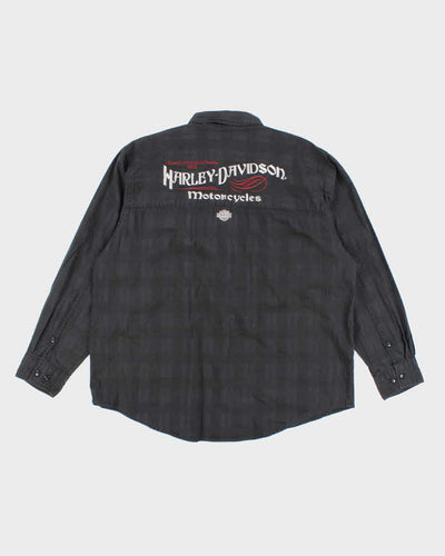 Vintage 2000's Harley Davidson Embroidered Biker Shirt - XL