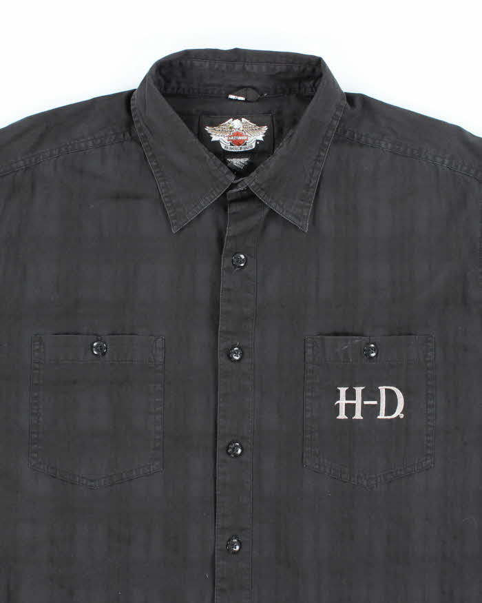 Vintage 2000's Harley Davidson Embroidered Biker Shirt - XL