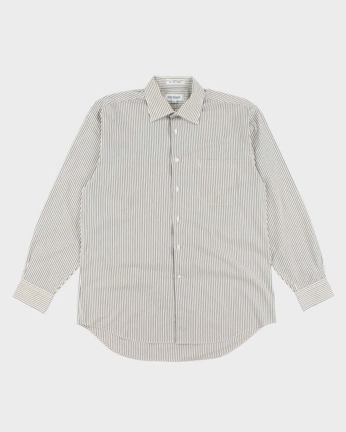 Vintage 2000's Balmain Striped Button Up Shirt - L