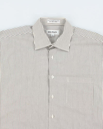 Vintage 2000's Balmain Striped Button Up Shirt - L