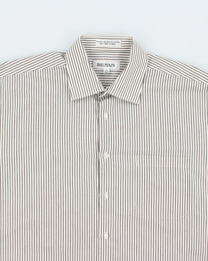Vintage 2000's Balmain Striped Button Up Shirt - L
