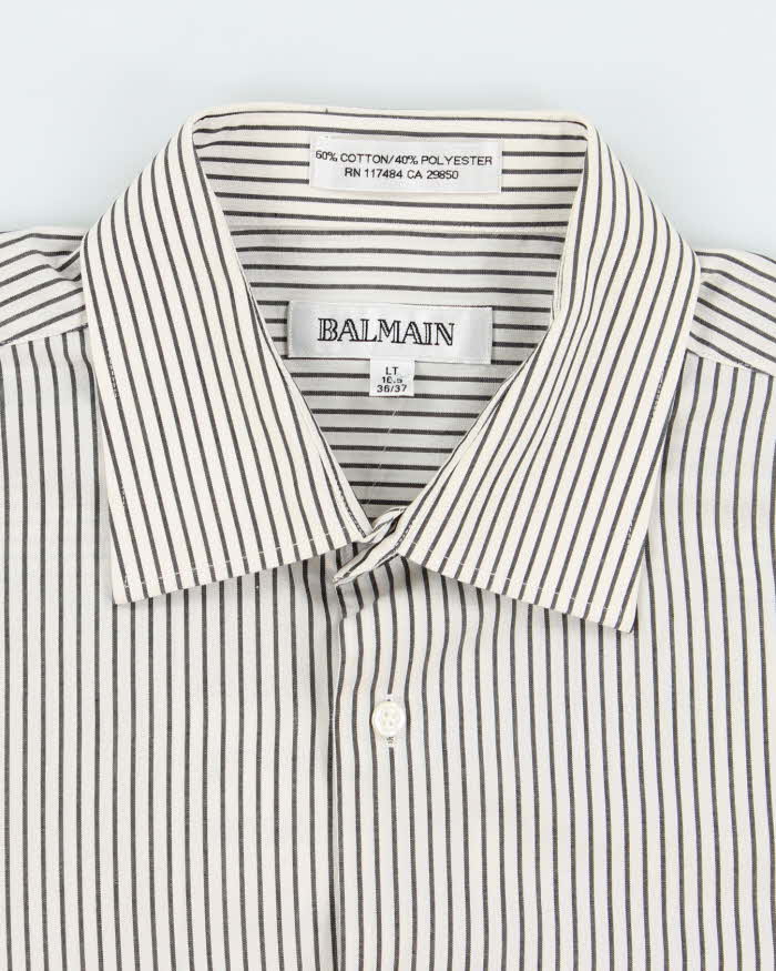 Vintage 2000's Balmain Striped Button Up Shirt - L