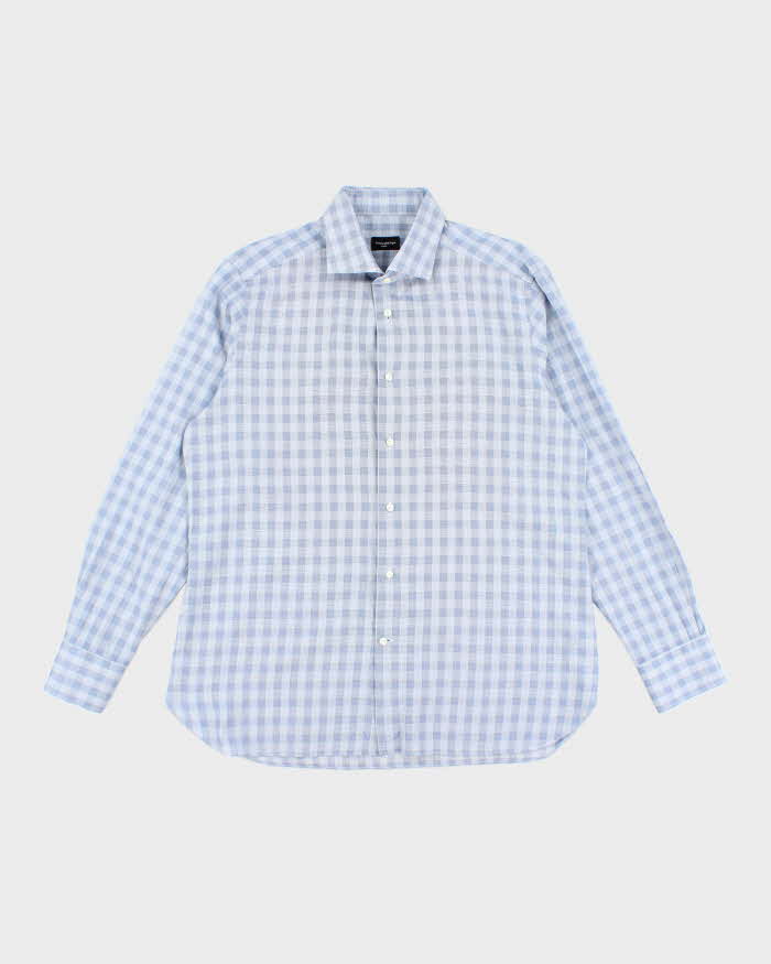 Vintage Ermenegildo Zegna Checked Long Sleeve Shirt - L