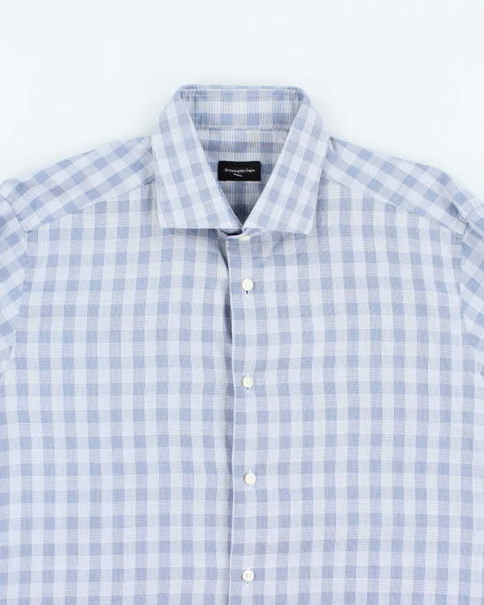 Vintage Ermenegildo Zegna Checked Long Sleeve Shirt - L