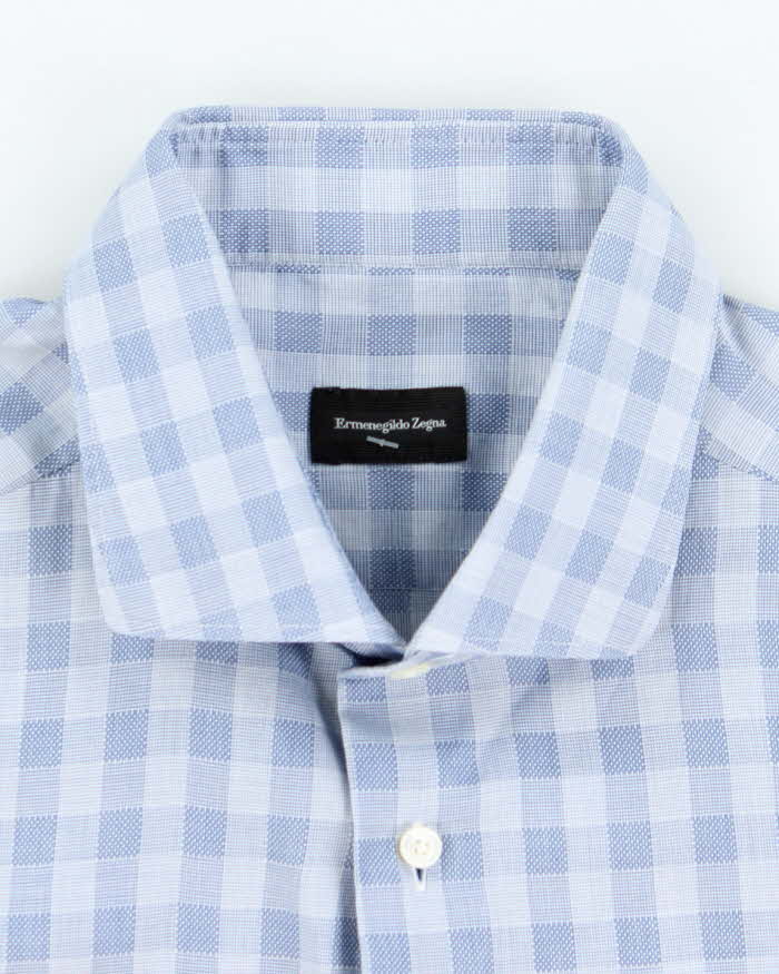 Vintage Ermenegildo Zegna Checked Long Sleeve Shirt - L