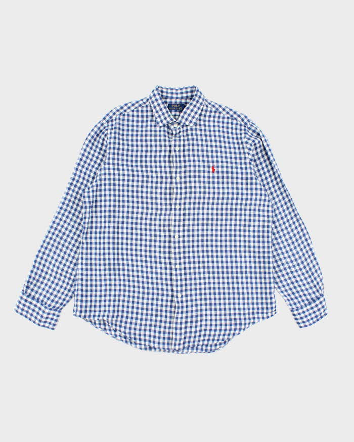 Vintage Ralph Lauren Linen Checked Long Sleeve Shirt - XL