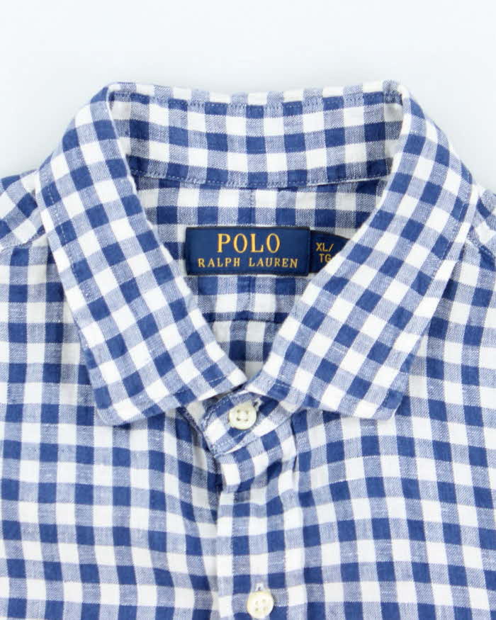 Vintage Ralph Lauren Linen Checked Long Sleeve Shirt - XL