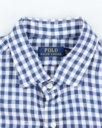 Vintage Ralph Lauren Linen Checked Long Sleeve Shirt - XL