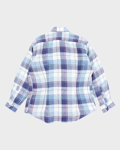 Vintage Etro Linen Checked Long Sleeve Shirt - L